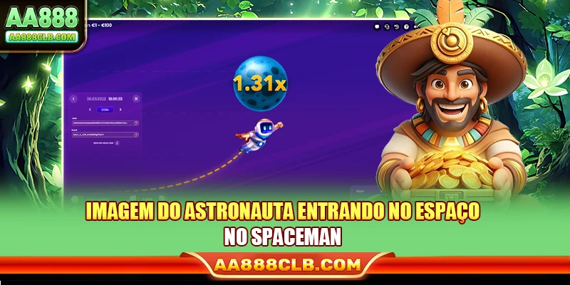 Imagem do astronauta entrando no espaço no Spaceman