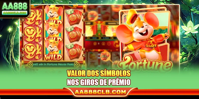 Valor dos símbolos nos giros de prêmio