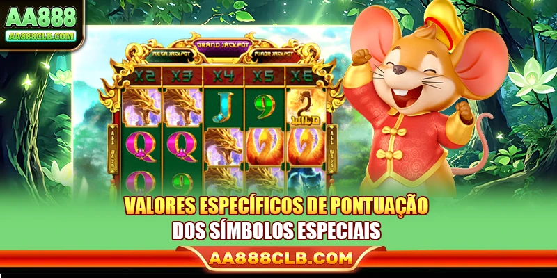Valores específicos de pontuação dos símbolos especiais